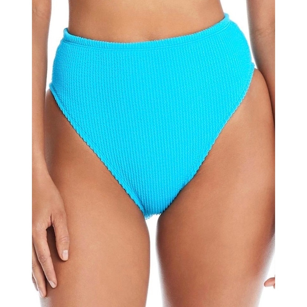 Bleu Rod Beattie Turquoise Textured High Waisted‎ Bikini Bottoms Size 8 NWT